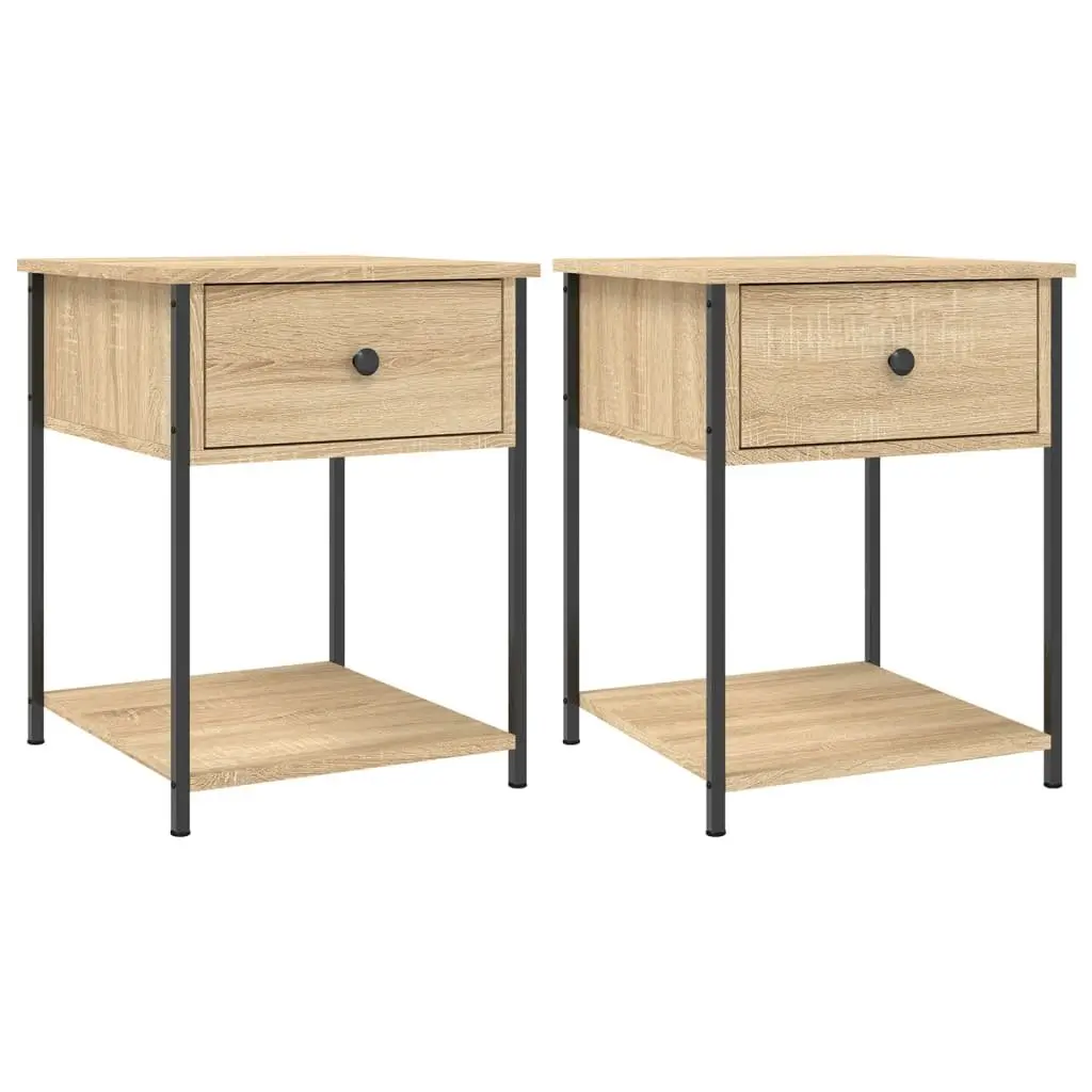 Engineered Wood Nightstands 44x45x58 cm Brown 2 pcs