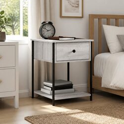 Grey Sonoma Bedside Table for Elegant Bedroom Décor