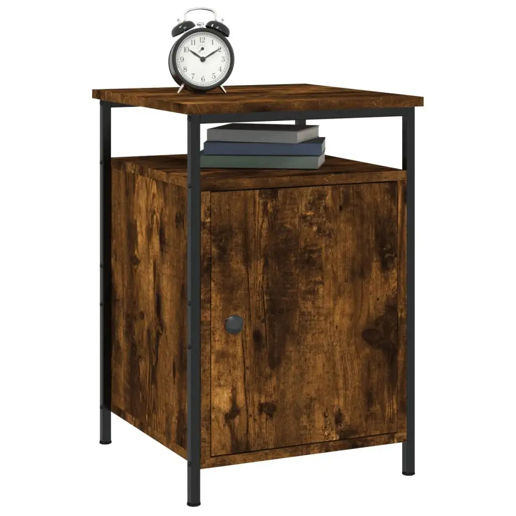 Bedside Cabinets Set of 2 in Brown Finish