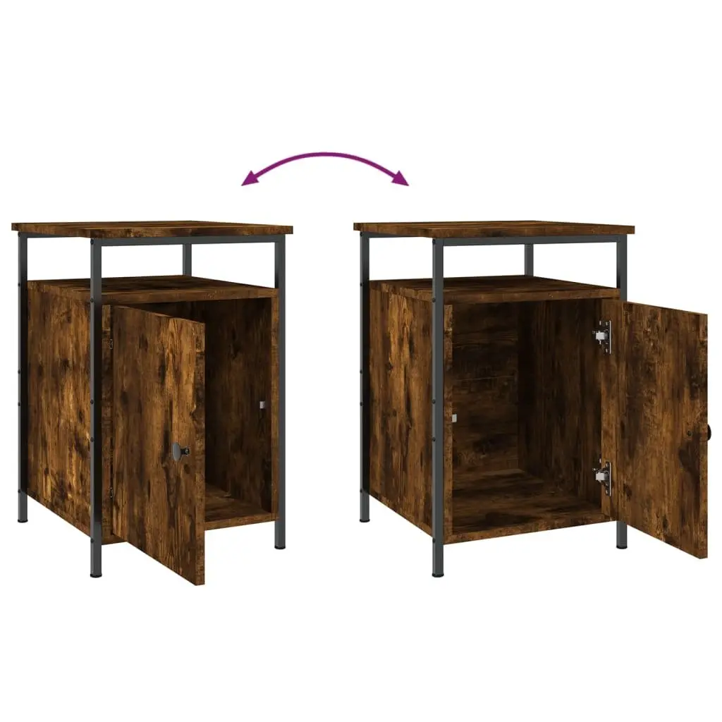 Bedside Cabinets Set of 2 in Brown Finish