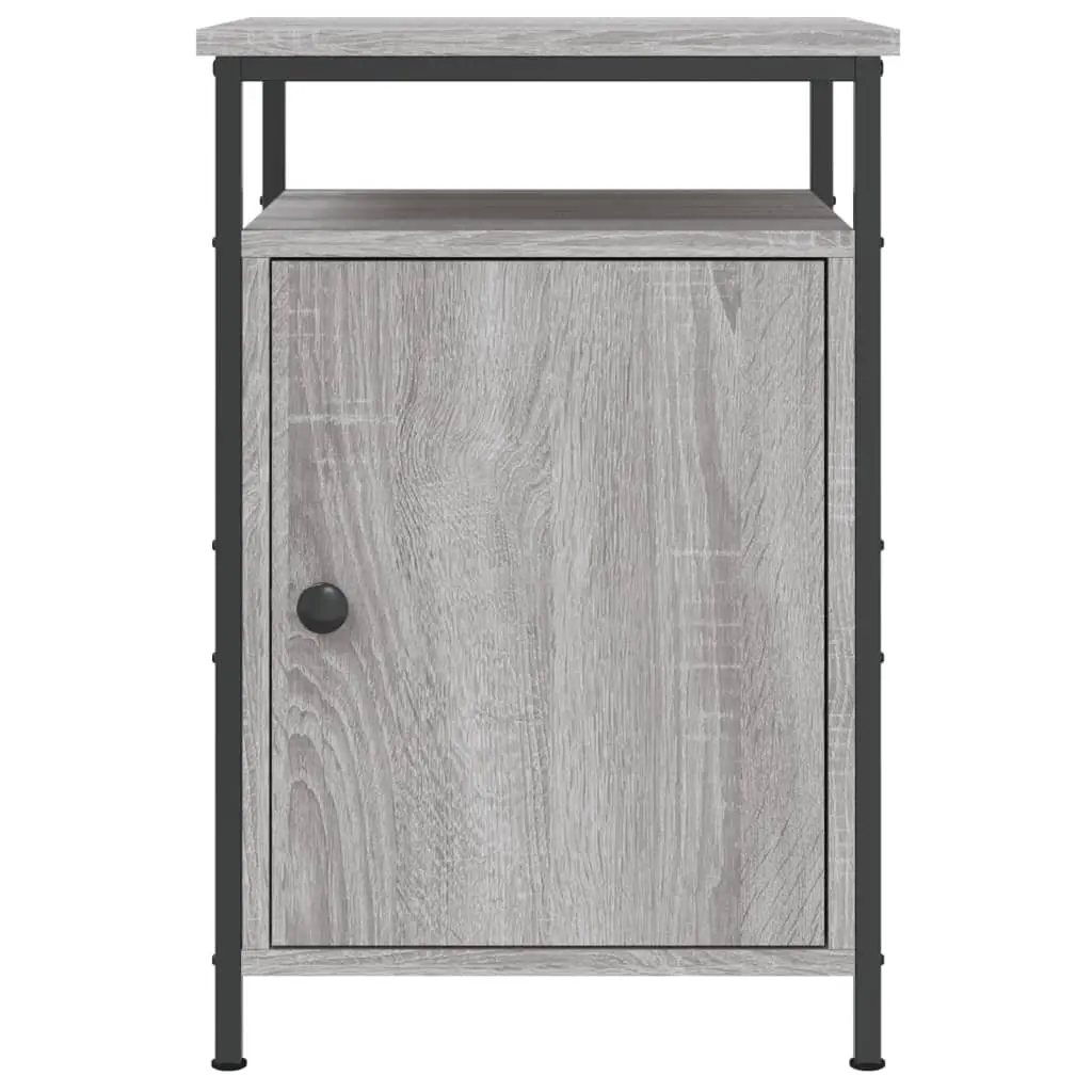 Bedside Cabinet Grey Sonoma 40x42x60 cm Engineered Wood Storage Table Bedroom