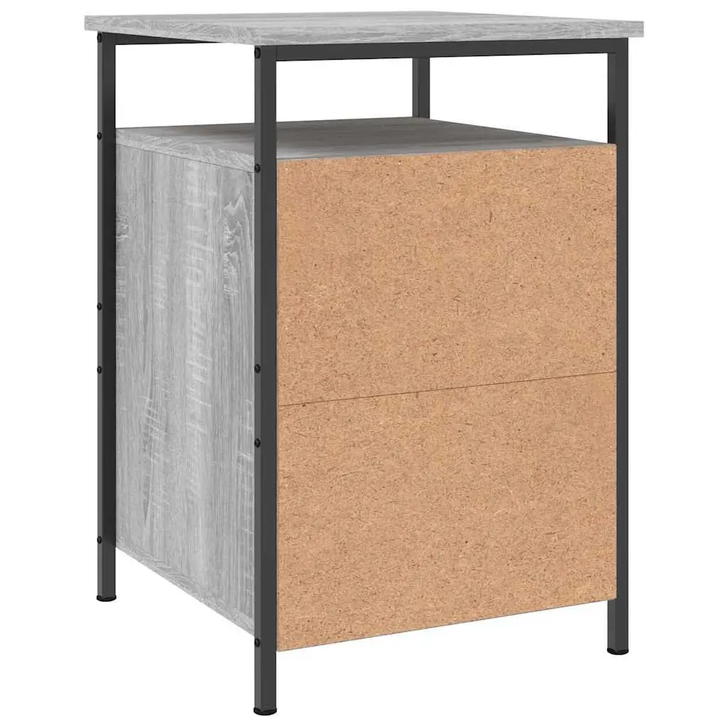 Bedside Cabinet Grey Sonoma 40x42x60 cm Engineered Wood Storage Table Bedroom