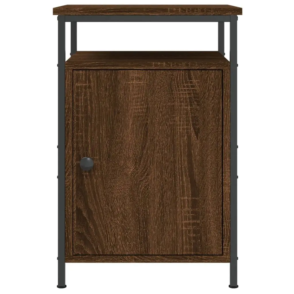 Bedside Cabinets 2 pcs Brown Oak Engineered Wood Bedroom Storage Tables