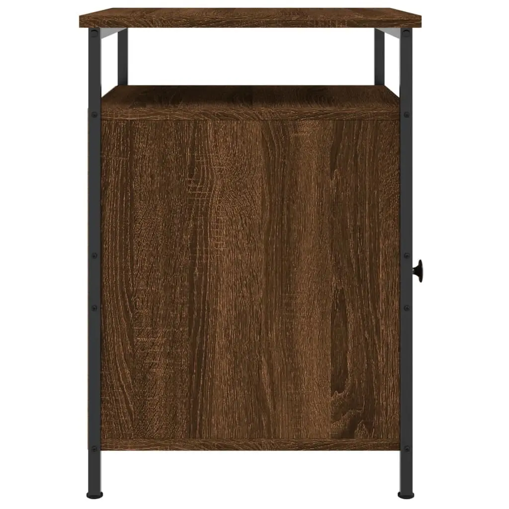 Bedside Cabinets 2 pcs Brown Oak Engineered Wood Bedroom Storage Tables