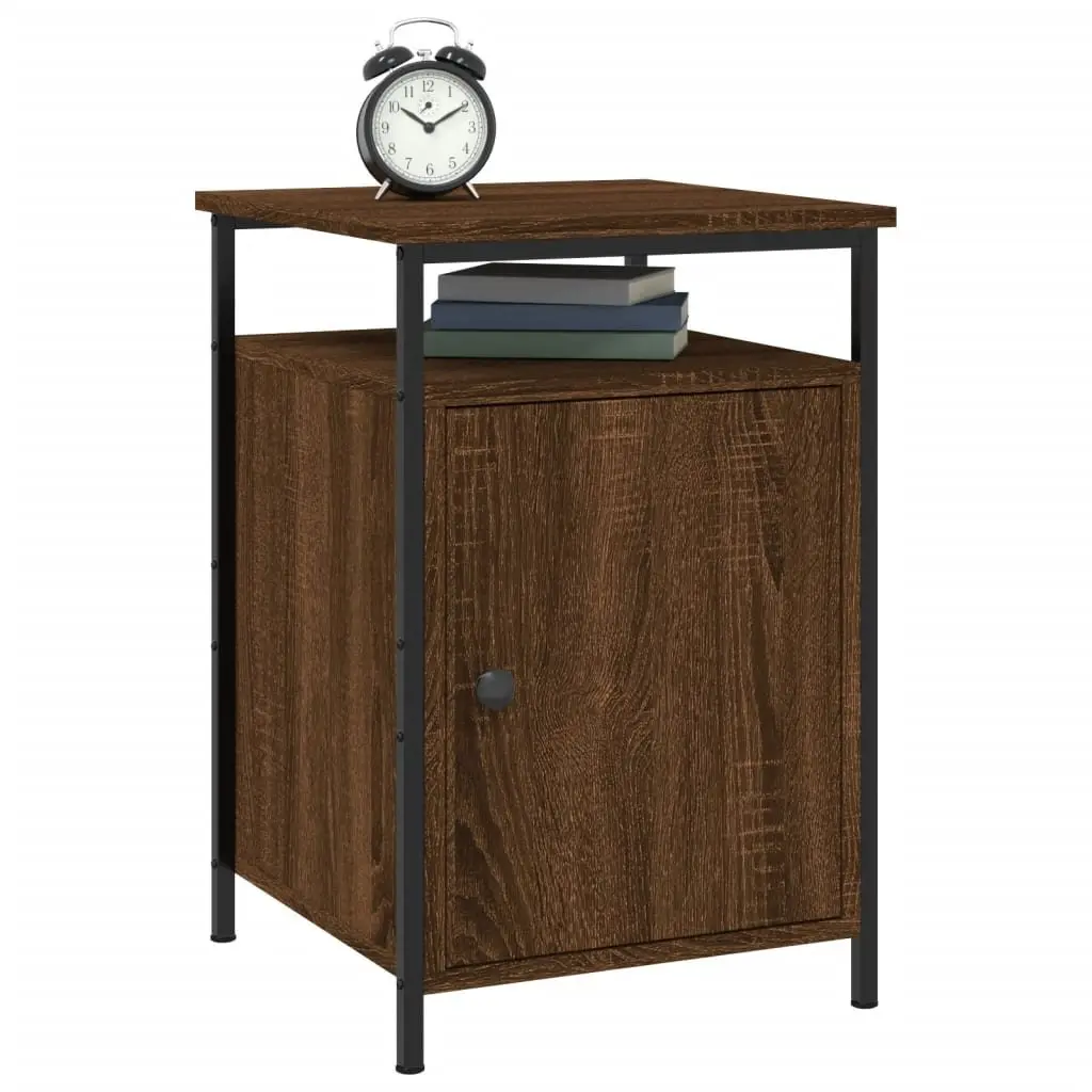Bedside Cabinets 2 pcs Brown Oak Engineered Wood Bedroom Storage Tables