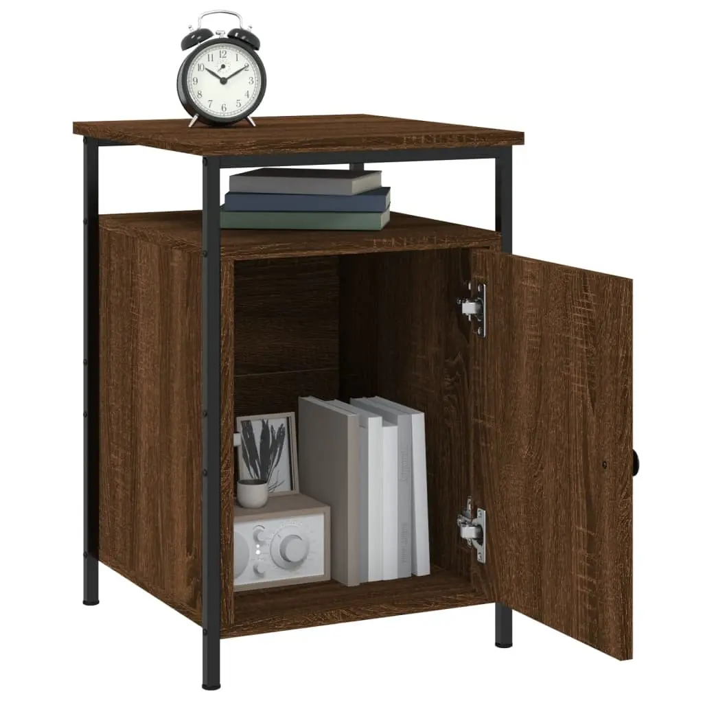 Bedside Cabinets 2 pcs Brown Oak Engineered Wood Bedroom Storage Tables