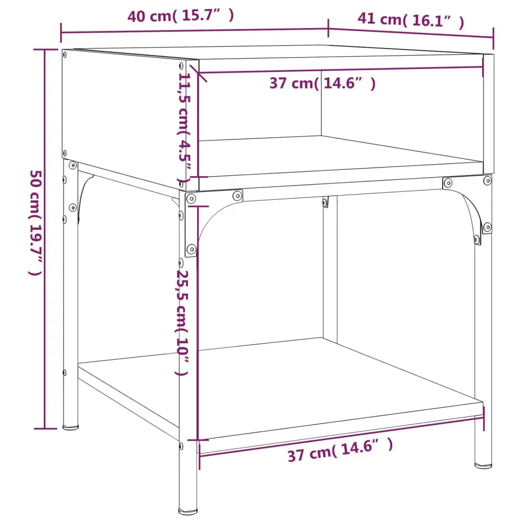 Bedside Tables 2 pcs Black 40x41x50 cm Storage Cabinet Nightstand Pair