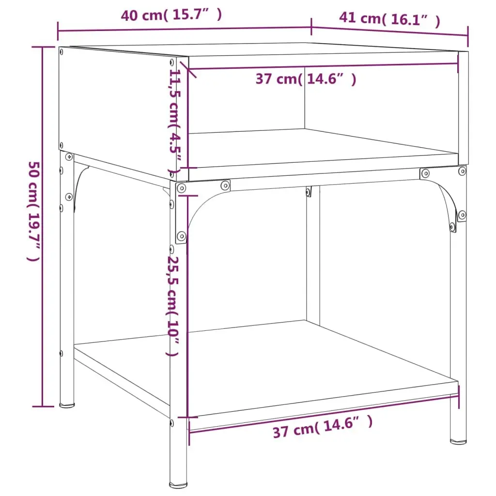 Sonoma Oak Brown Bedside Table with Storage