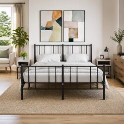 2-Piece Grey Sonoma Bedside Tables with Iron Frames