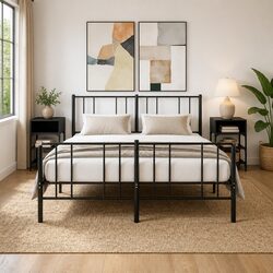 Elegant Black Bedside Tables 2 pcs with Ample Storage
