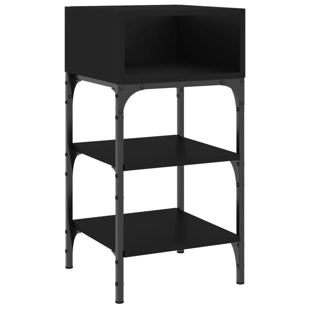 Black Bedside Tables 2 pcs with Ample Storage