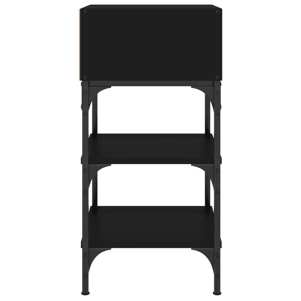 Black Bedside Tables 2 pcs with Ample Storage