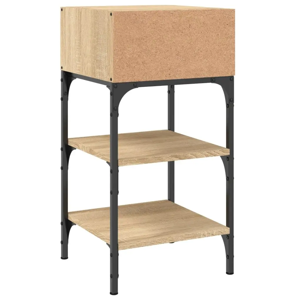 Brown Bedside Tables Set of 2 with Storage
