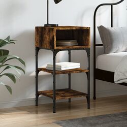 Brown Engineered Wood Night Stand with Sturdy Frame
