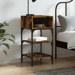 Brown Engineered Wood Night Stand with Sturdy Frame