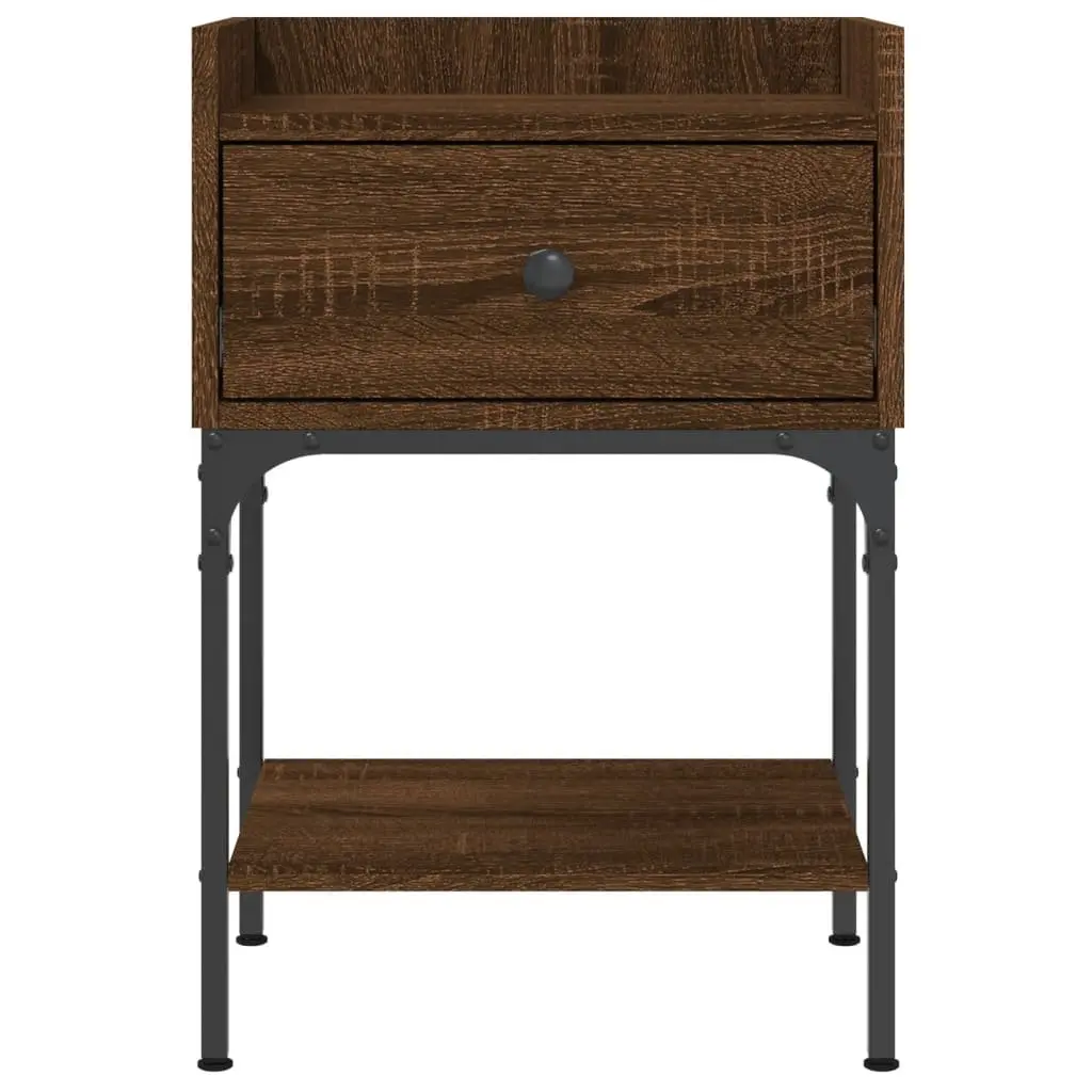 Bedside Tables Engineered Wood Brown Oak 40.5 x 31 x 60 cm 2 pcs