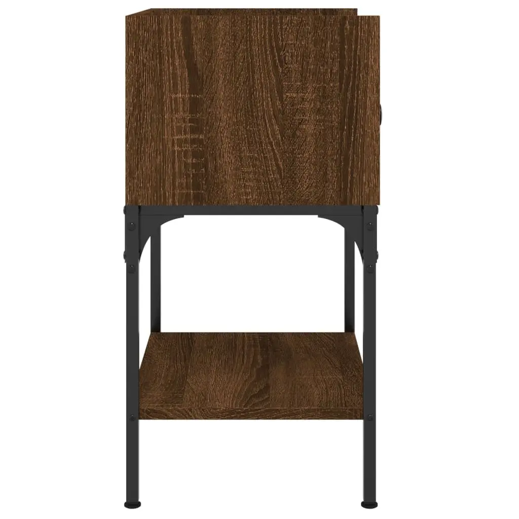 Bedside Tables Engineered Wood Brown Oak 40.5 x 31 x 60 cm 2 pcs
