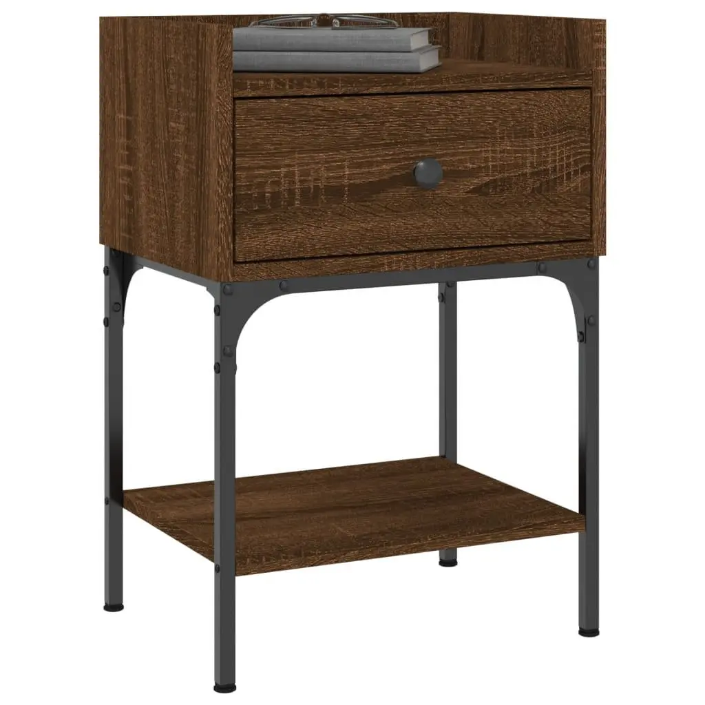 Bedside Tables Engineered Wood Brown Oak 40.5 x 31 x 60 cm 2 pcs