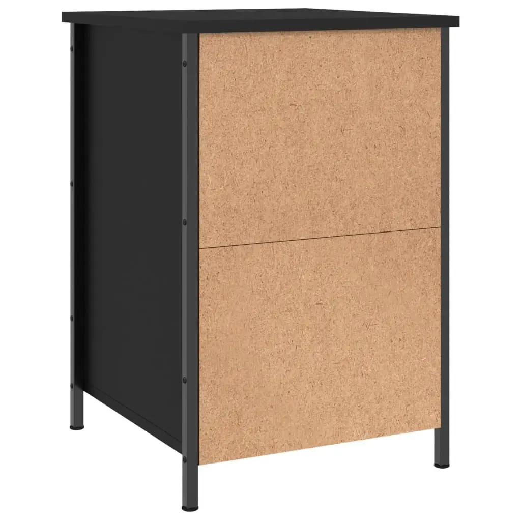 Black Bedside Cabinets 2 pcs 40x42x60 cm Engineered Wood