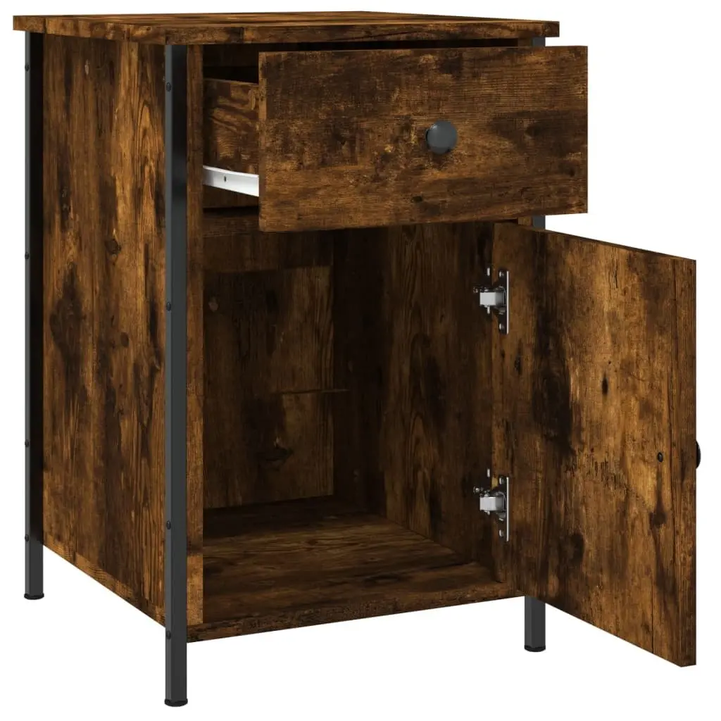 Brown Engineered Wood Bedside Cabinets