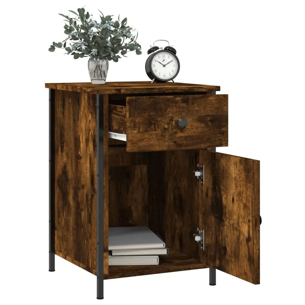 Brown Engineered Wood Bedside Cabinets