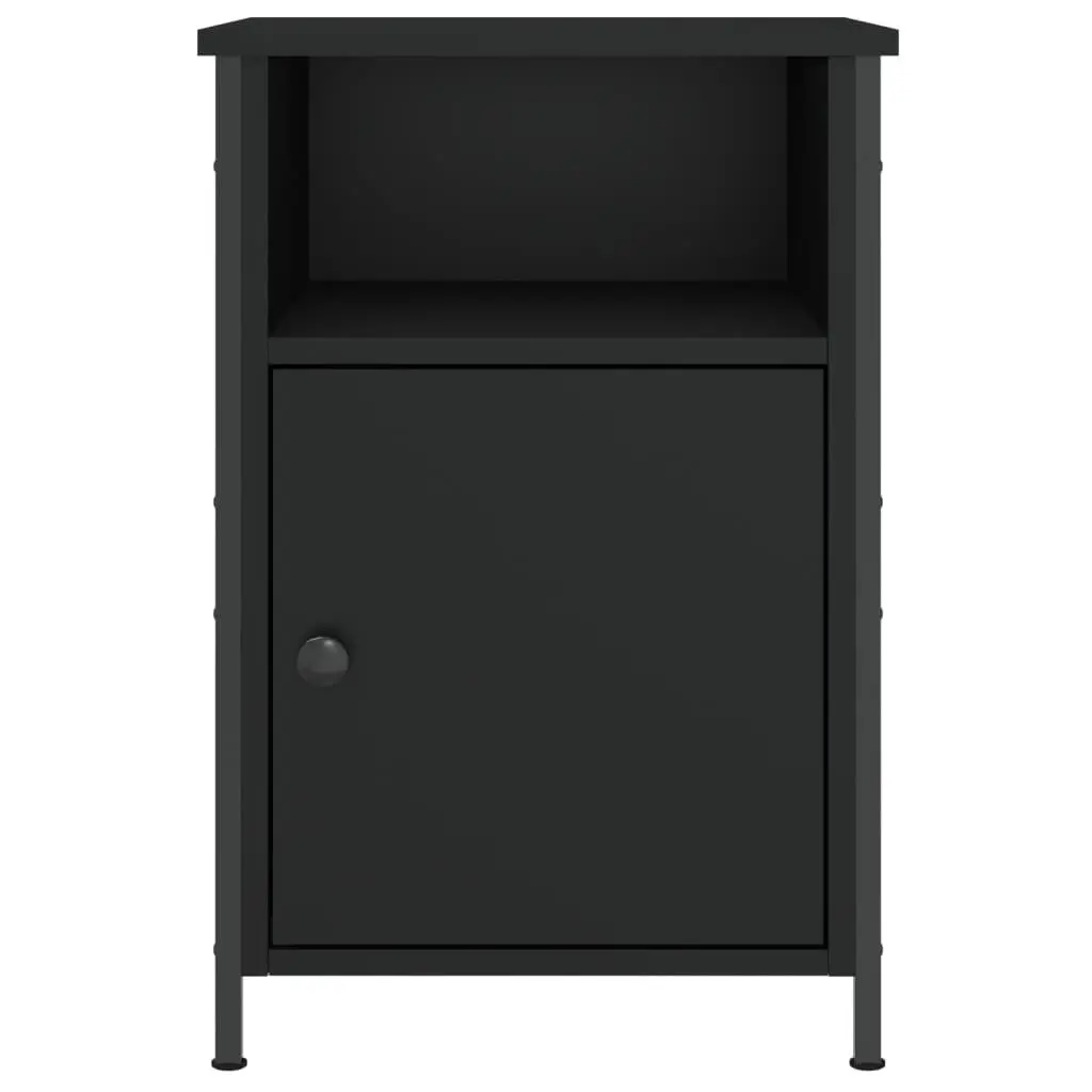 Black Bedside Cabinet 40x42x60 cm with Storage