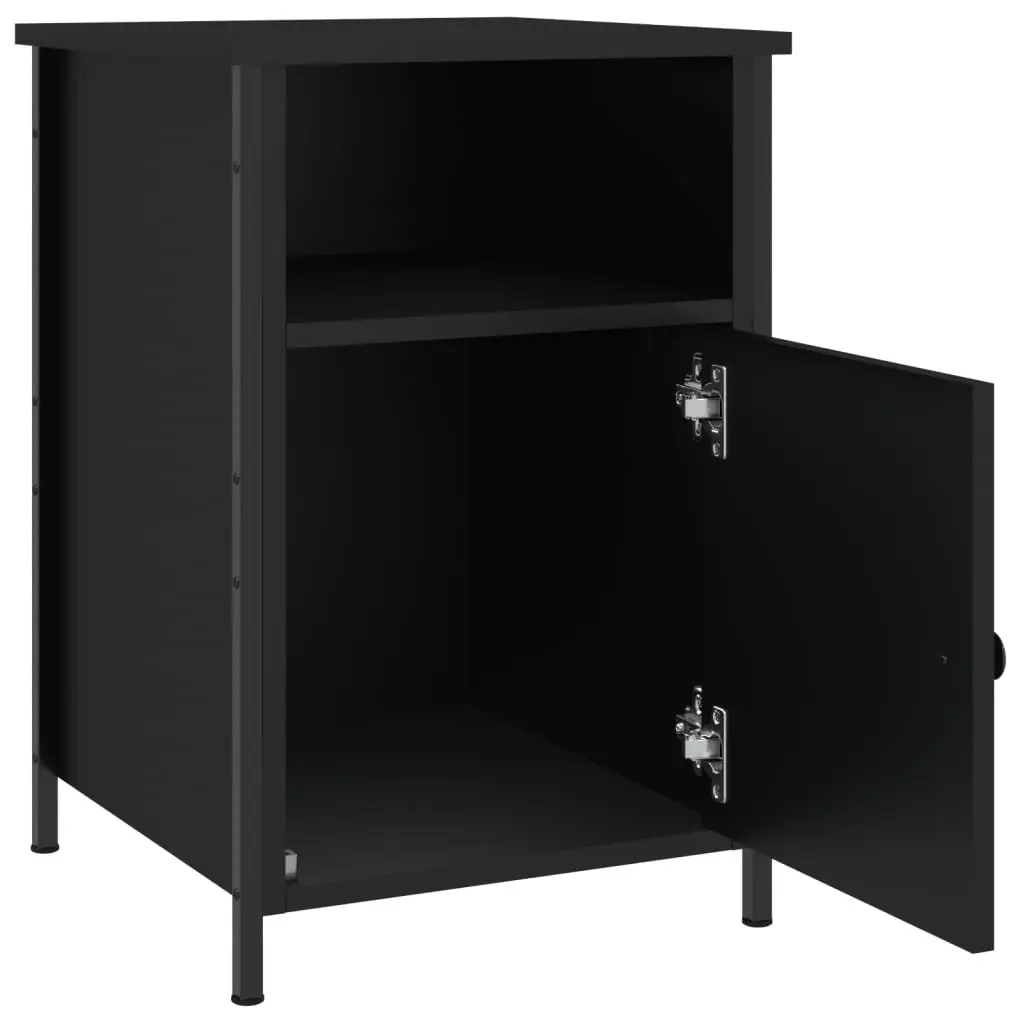Black Bedside Cabinet 40x42x60 cm with Storage