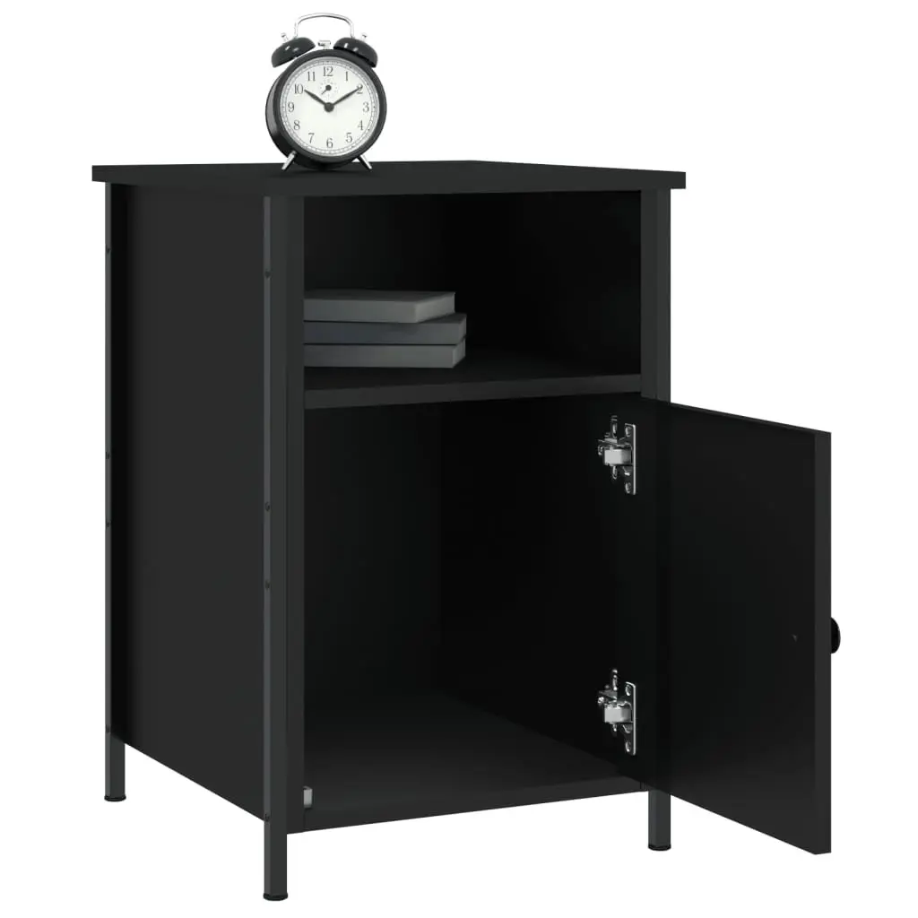 Black Bedside Cabinet 40x42x60 cm with Storage