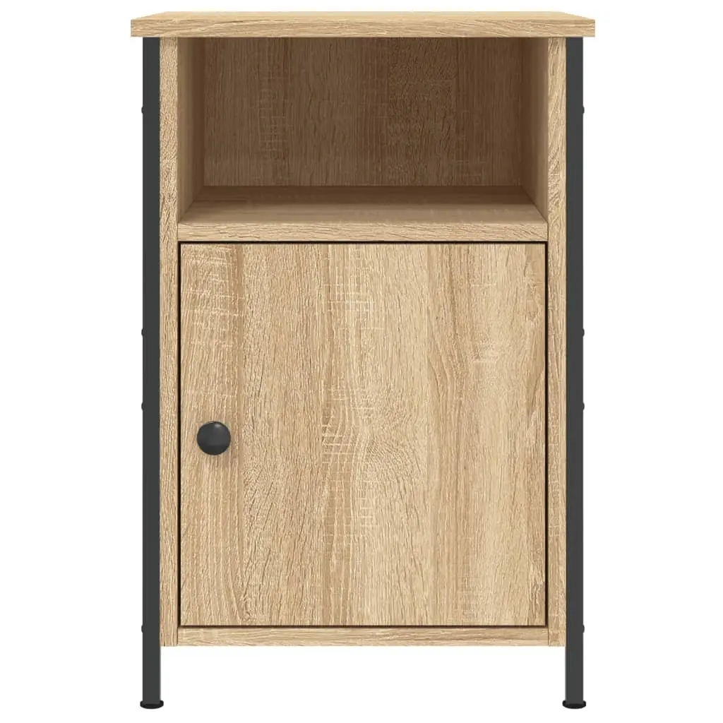 Brown Engineered Wood Nightstand with Ample Storage
