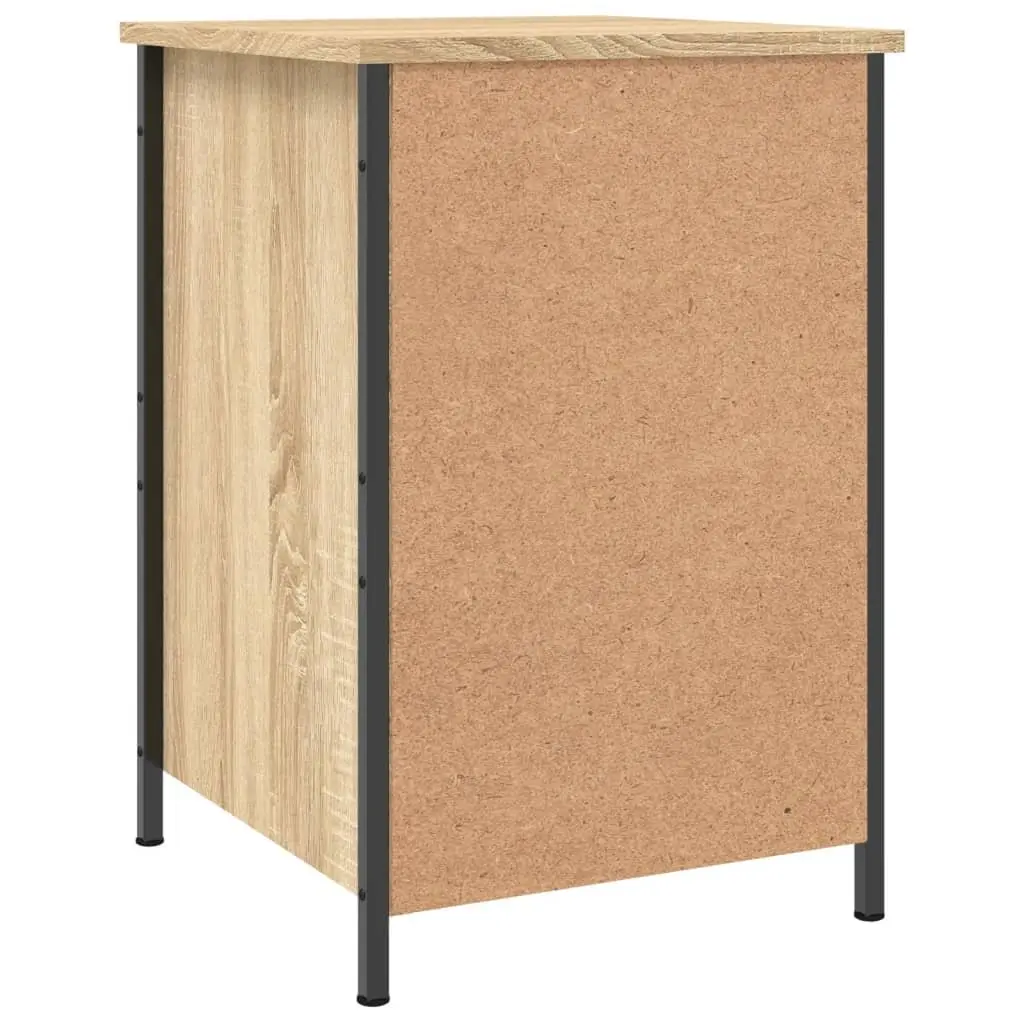 Brown Engineered Wood Nightstand with Ample Storage