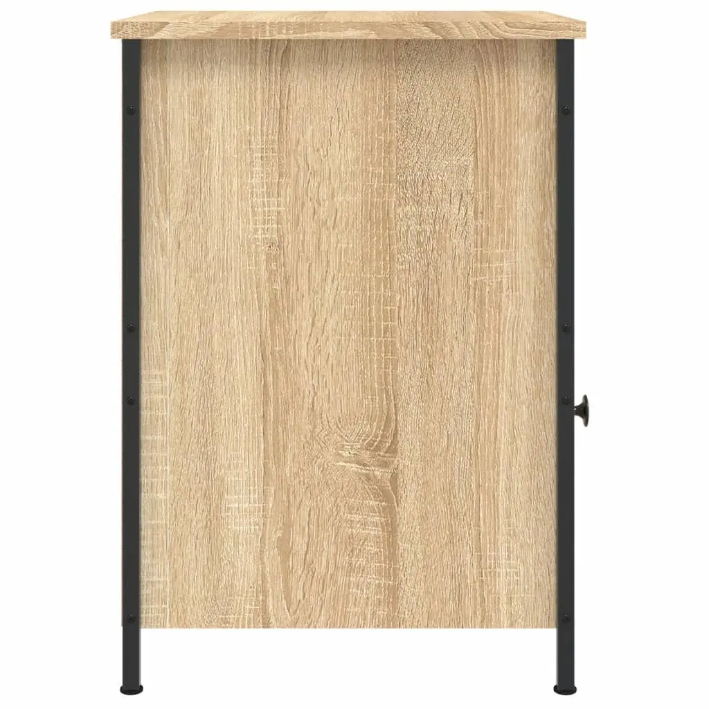 Brown Engineered Wood Nightstand with Ample Storage