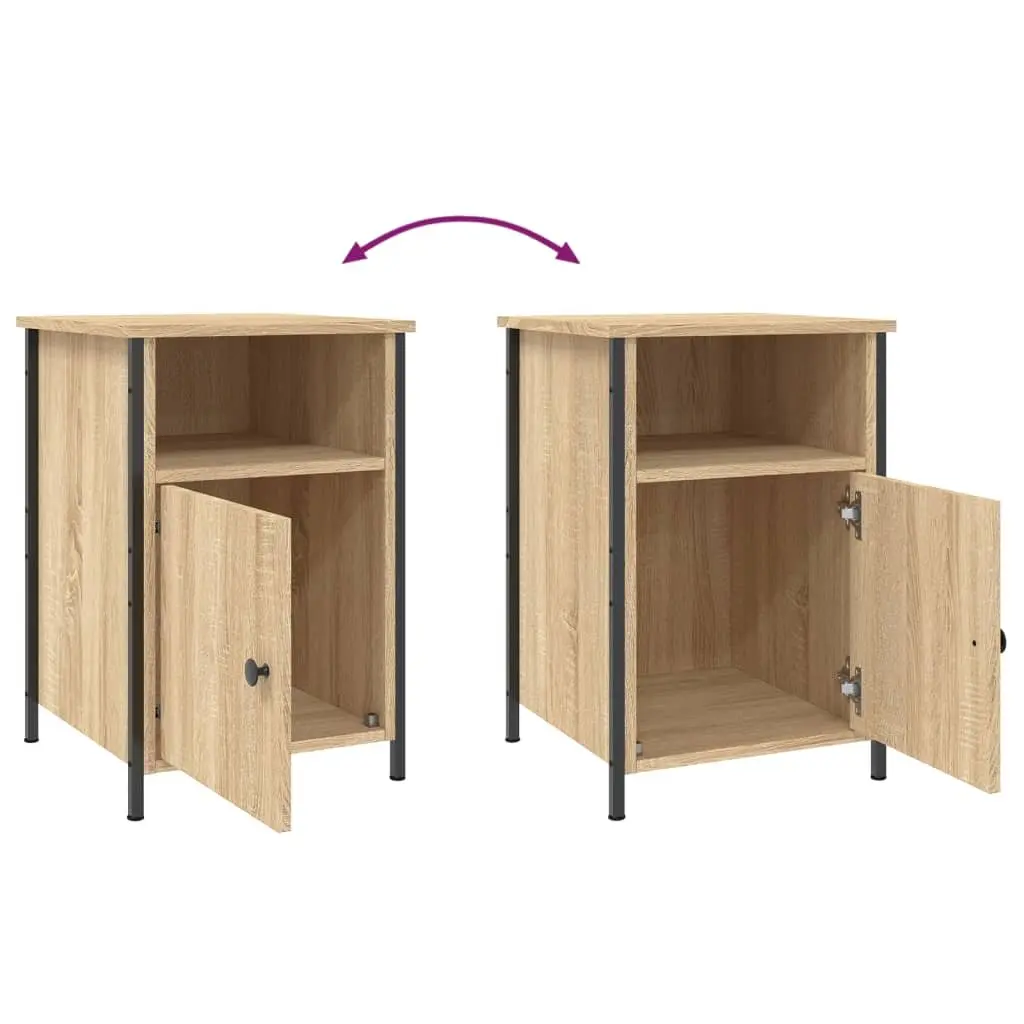 Bedside Cabinets Engineered Wood Brown 40W x 42D x 60H cm Set of 2