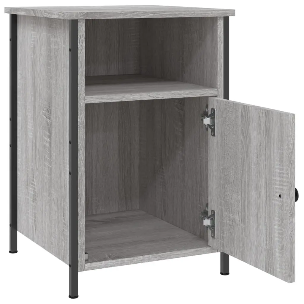 Grey Sonoma Nightstand Storage Cabinets 2 pcs 40x42x60cm
