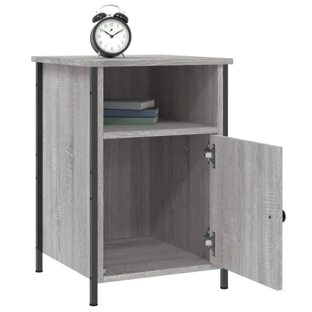 Grey Sonoma Nightstand Storage Cabinets 2 pcs 40x42x60cm