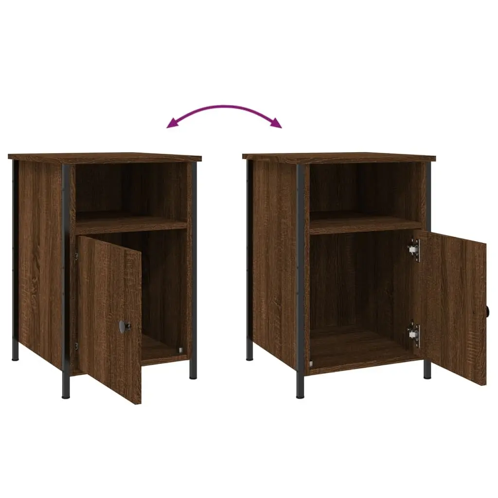 Bedside Cabinets 2 pcs Brown Oak 40x42x60 cm Storage Nightstand Engineered Wood