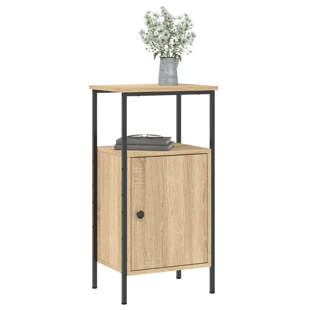 Bedside Cabinets Engineered Wood Iron Frame 41x31x80 cm Brown 2 Piece