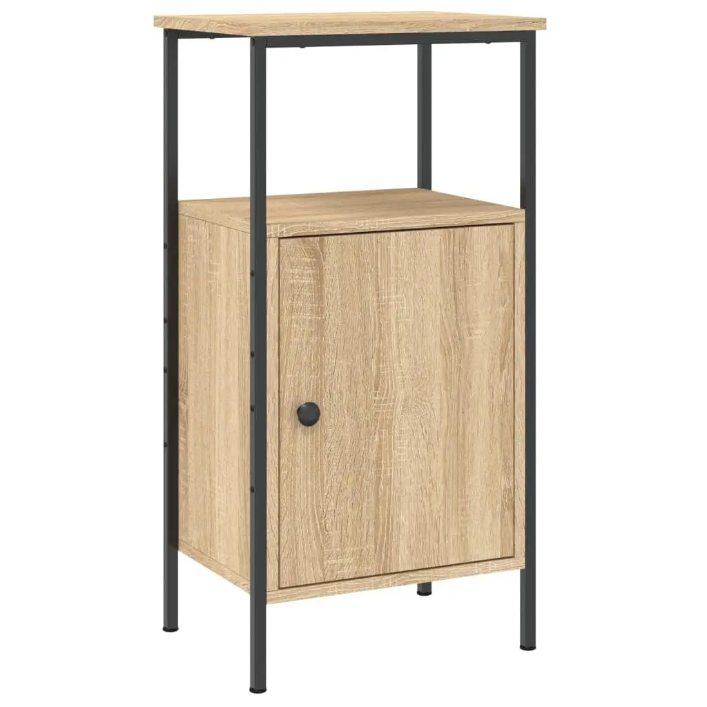 Bedside Cabinets Engineered Wood Iron Frame 41x31x80 cm Brown 2 Piece