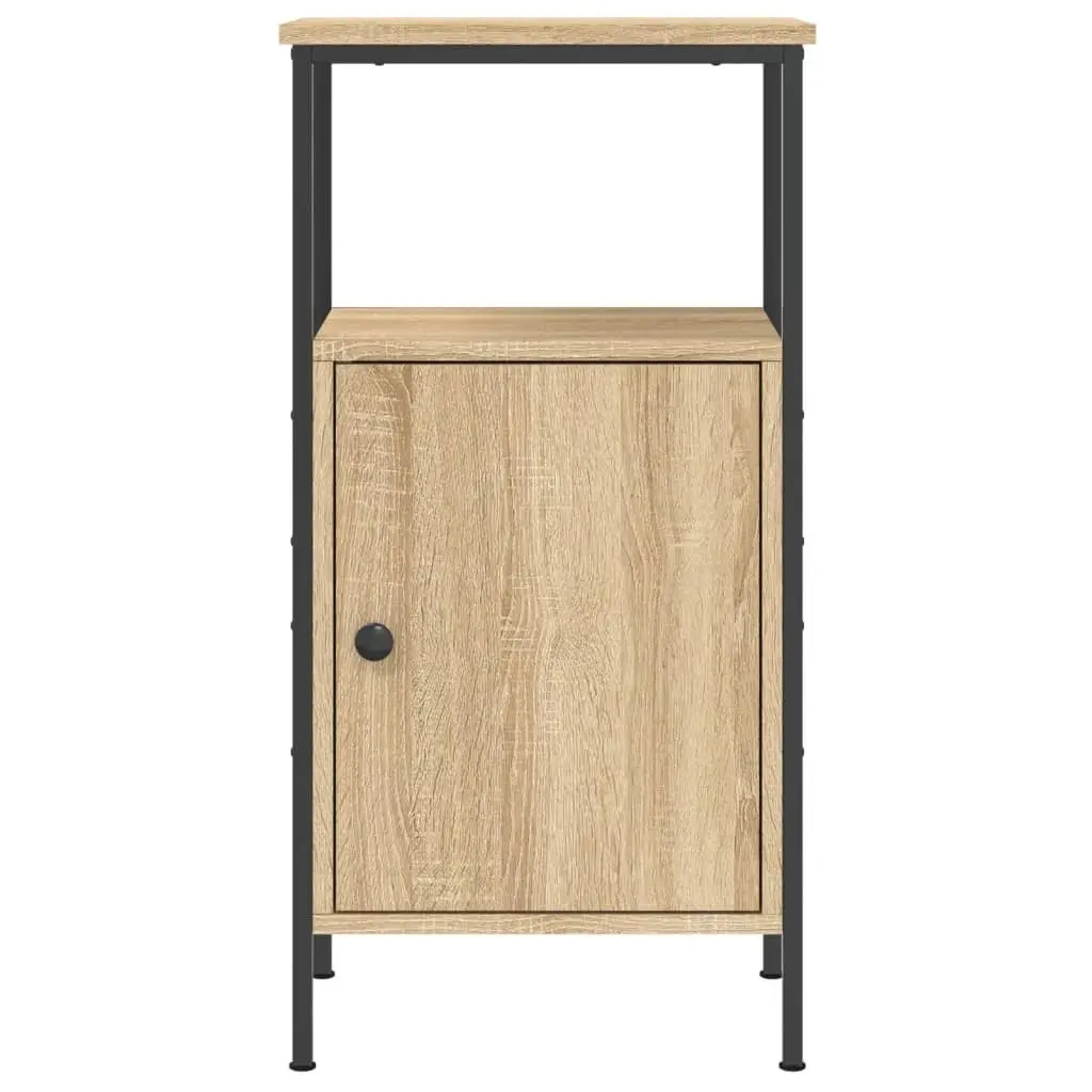 Bedside Cabinets Engineered Wood Iron Frame 41x31x80 cm Brown 2 Piece