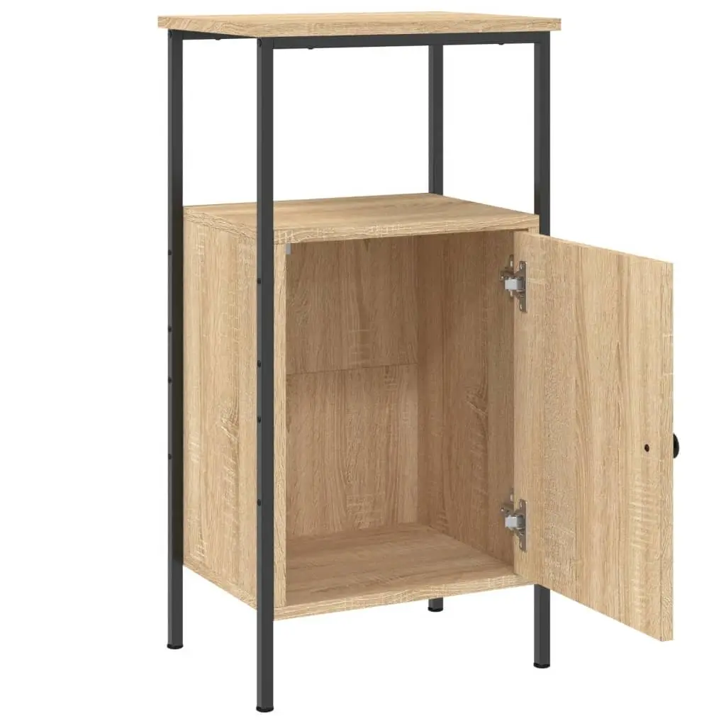 Bedside Cabinets Engineered Wood Iron Frame 41x31x80 cm Brown 2 Piece