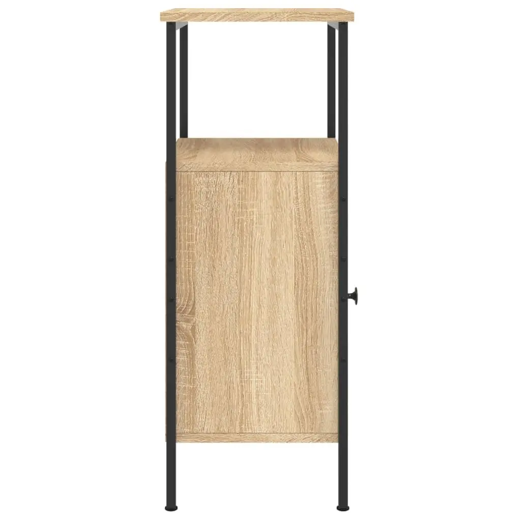 Bedside Cabinets Engineered Wood Iron Frame 41x31x80 cm Brown 2 Piece