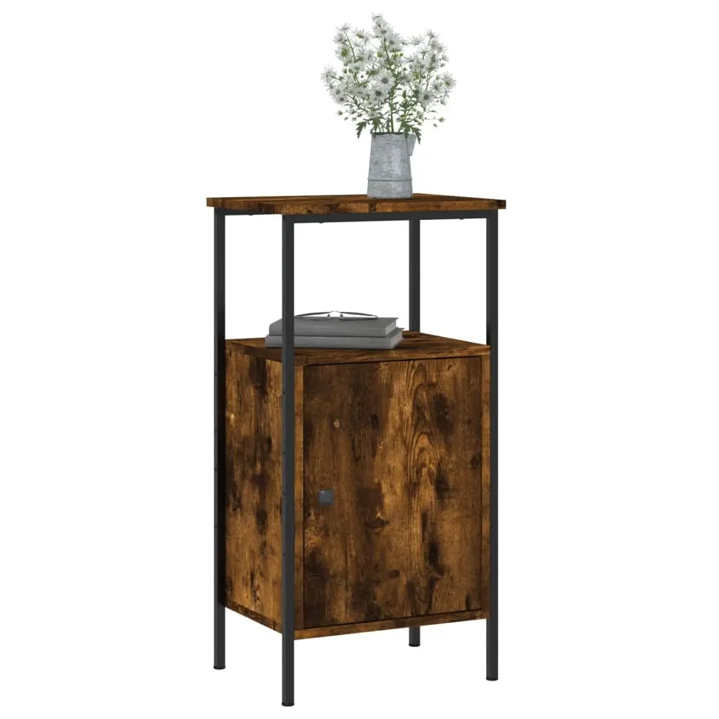 Bedside Cabinets 2 pcs Brown Industrial Smoked Oak Engineered Wood Side Table