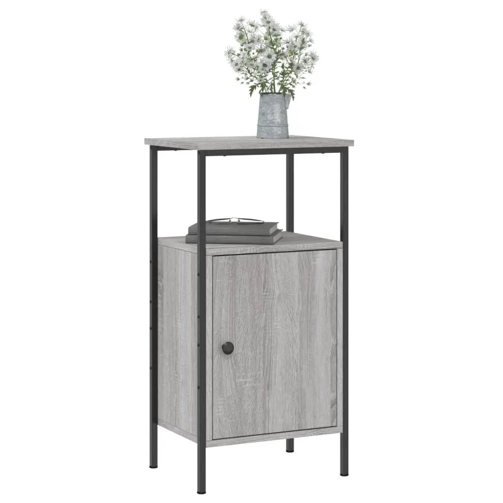 Bedside Cabinets 2 pcs Grey Sonoma Industrial Nightstand Storage Bedroom