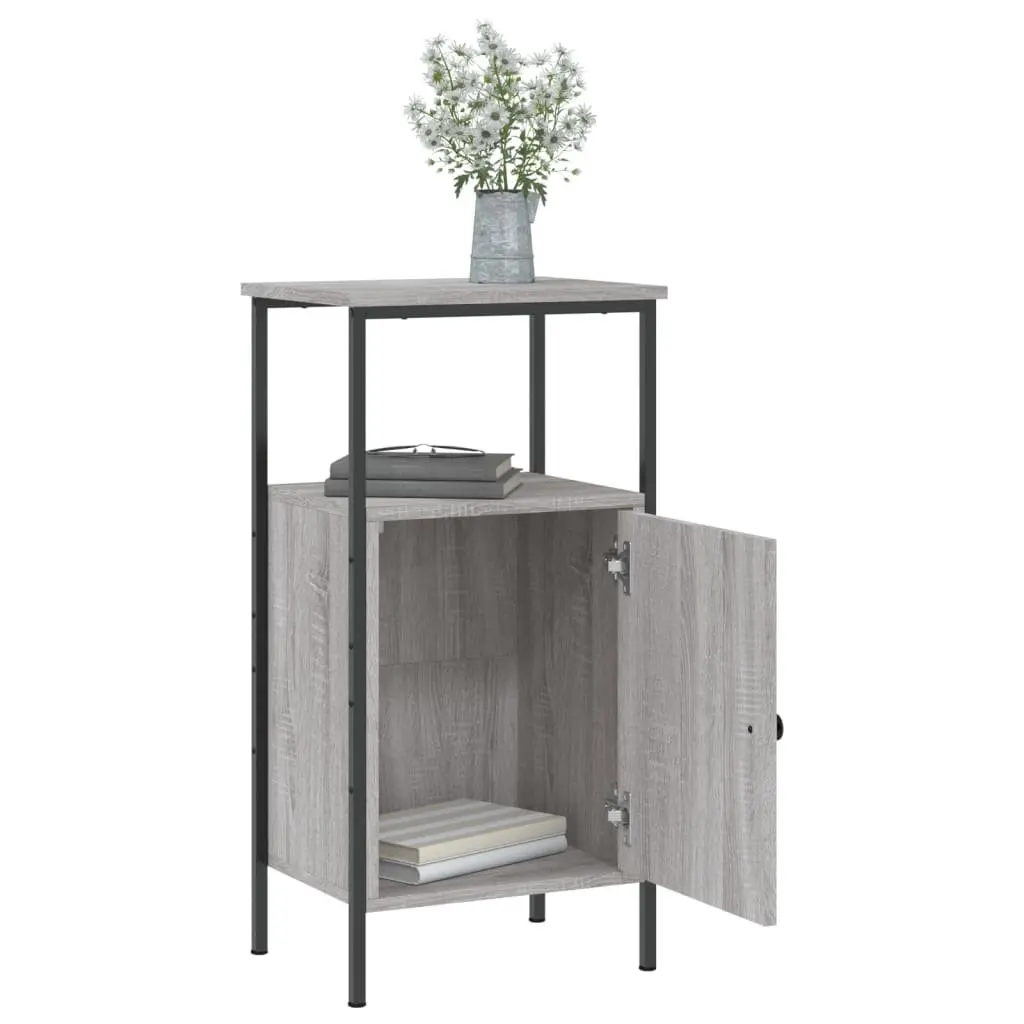 Bedside Cabinets 2 pcs Grey Sonoma Industrial Nightstand Storage Bedroom