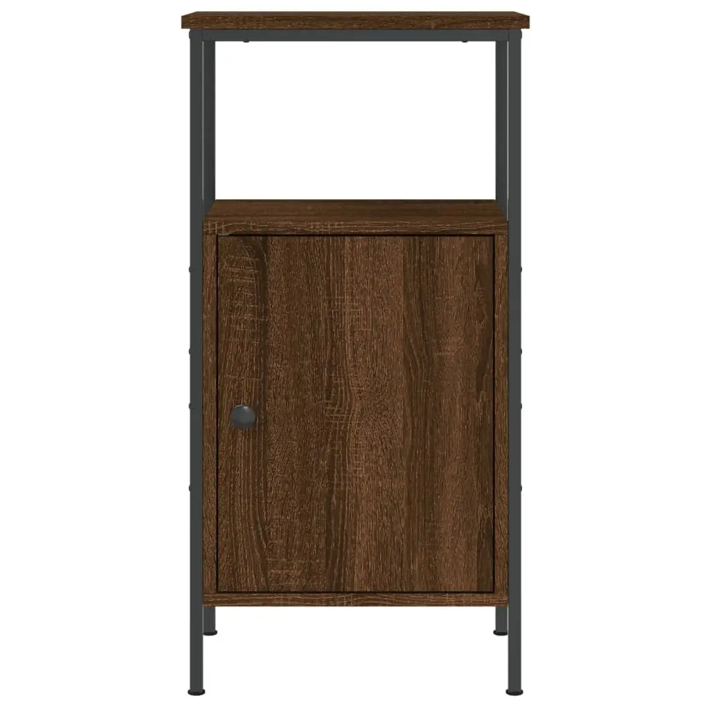 Industrial Bedside Cabinets Set in Brown Oak