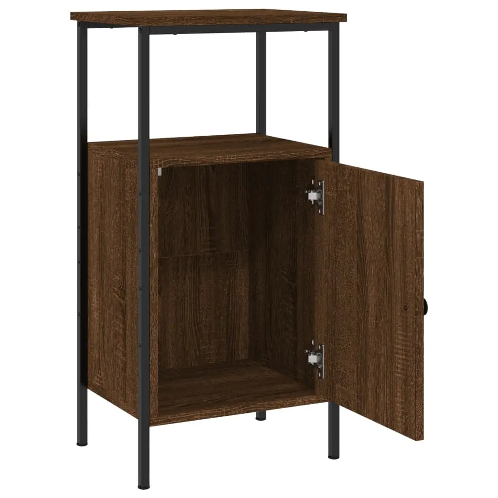 Industrial Bedside Cabinets Set in Brown Oak