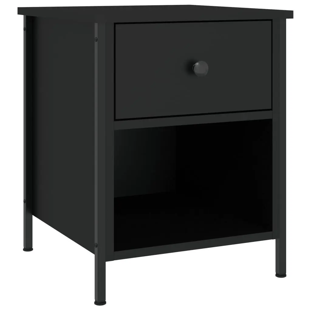 Black Bedside Cabinets 2 pcs 40x42x50 cm