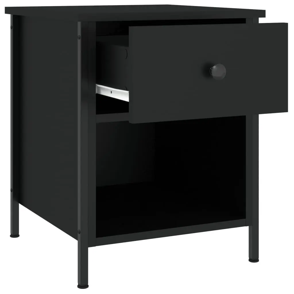 Black Bedside Cabinets 2 pcs 40x42x50 cm