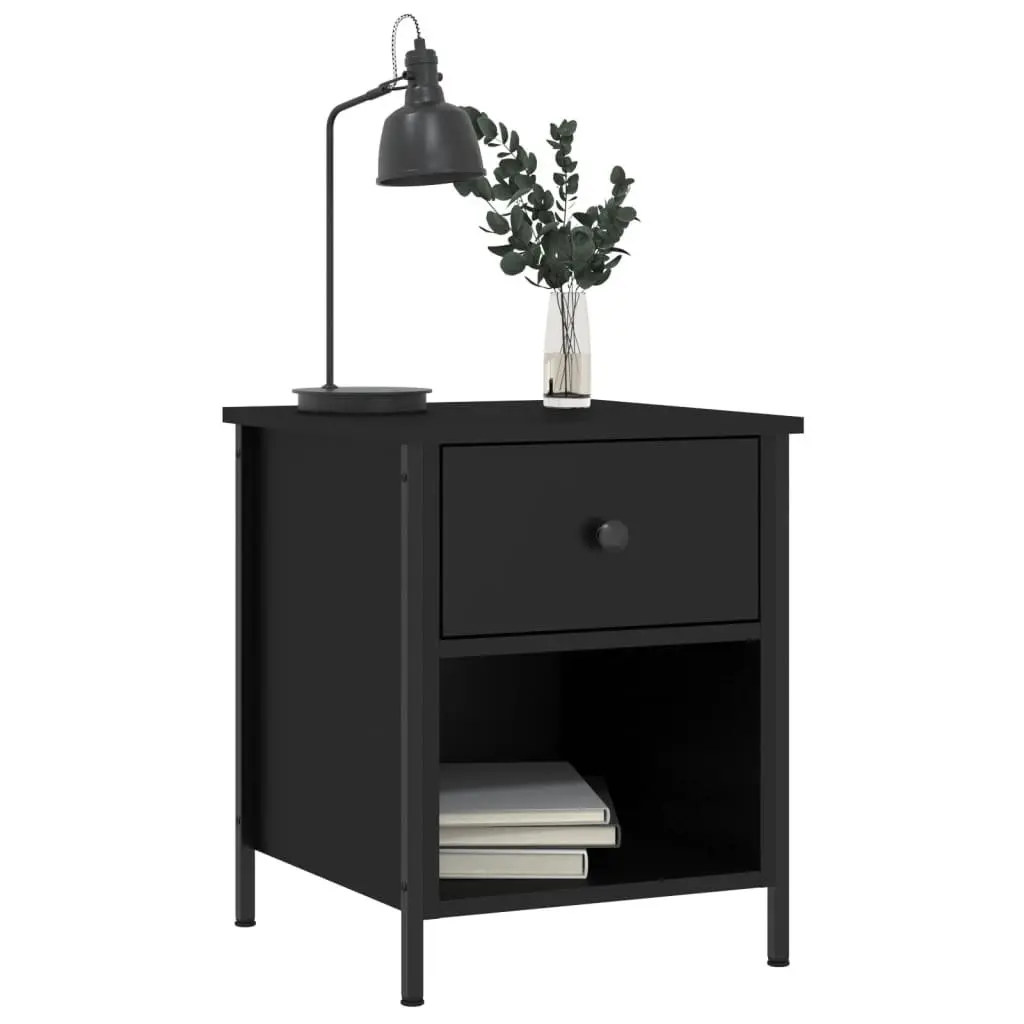 Black Bedside Cabinets 2 pcs 40x42x50 cm