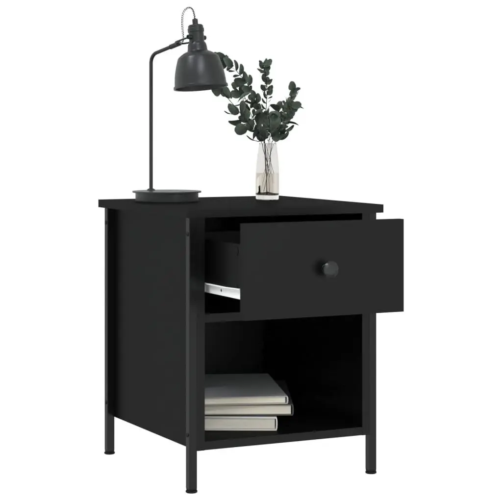 Black Bedside Cabinets 2 pcs 40x42x50 cm