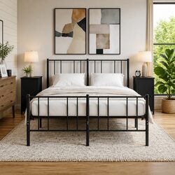 Industrial Style Bedside Cabinets in Black – 2 pcs